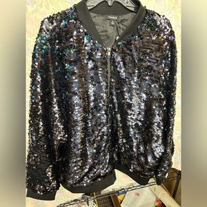 Sequined bomber jacket from Torrid, New with tag, perfect condition!